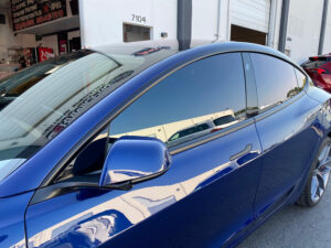 Tesla Chrome Delete Handles - Blue