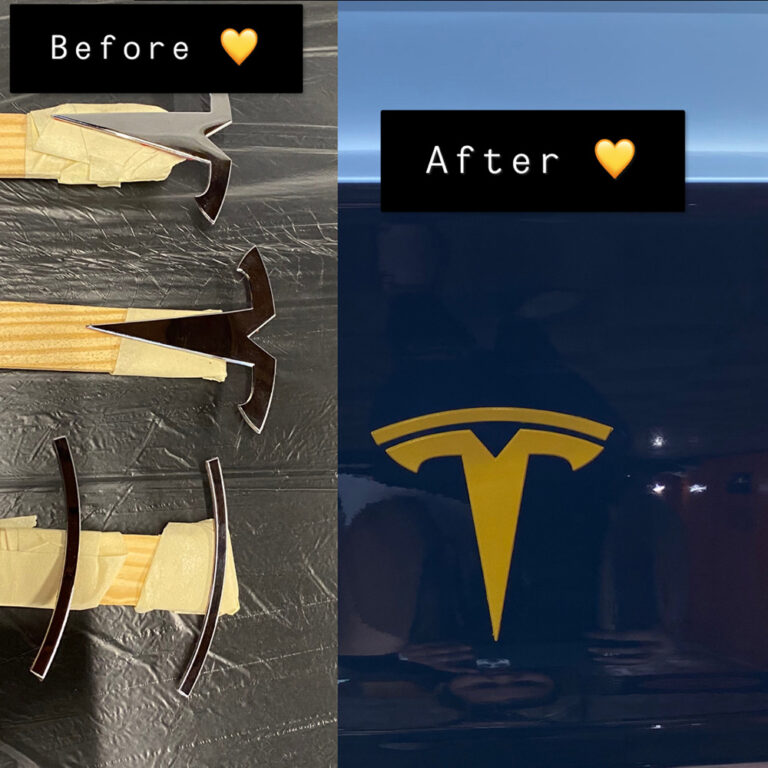 Tesla Emblem Painting by Auto Pro Detailing