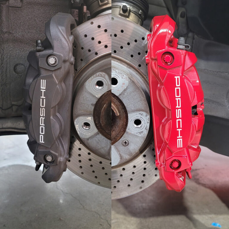 Porsche before and after Caliper Painting
