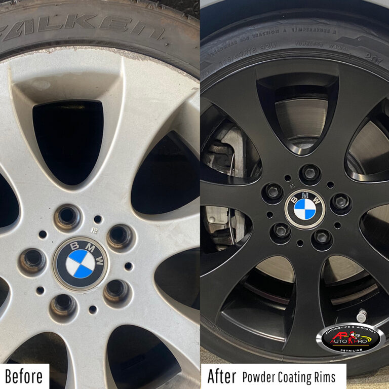 BMW Powder Coated Wheels – before and after