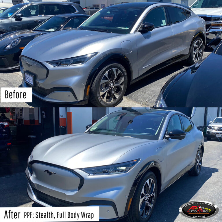 Mach-E - PPF Stealth Wrap Before & After